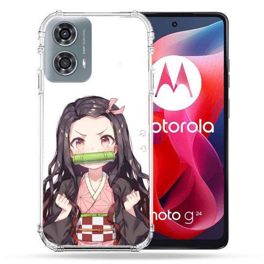 Coque Renforcée Pour Motorola G24 4G Manga Demon Slayer Nezuko