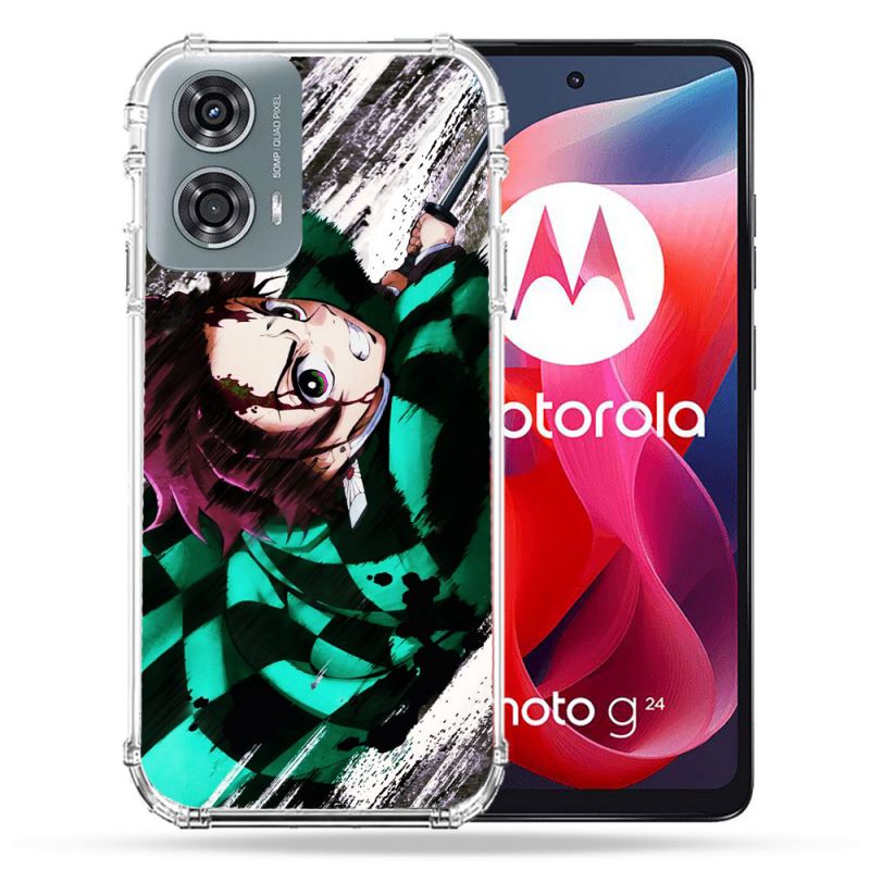 Coque Renforcée Pour Motorola G24 4G Manga Demon Slayer Tanjiro