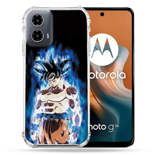 Coque Renforcée Pour Motorola G34 5G Manga Dragon Ball Sangoku Noir
