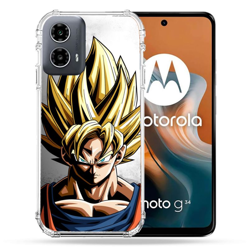 Coque Renforcée Pour Motorola G34 5G Manga Dragon Ball Sangoku Portrait
