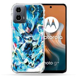 Coque Renforcée Pour Motorola G34 5G Manga Dragon Ball Vegeta Bleu