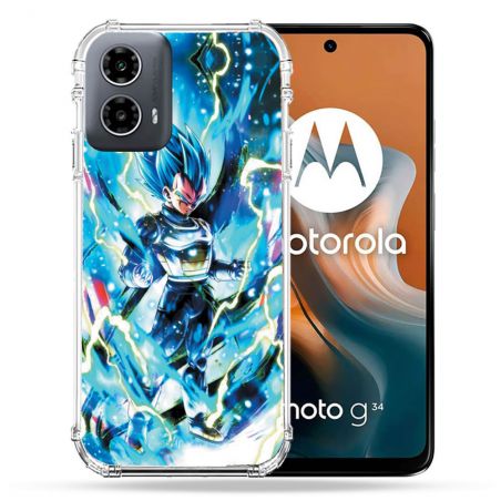 Coque Renforcée Pour Motorola G34 5G Manga Dragon Ball Vegeta Bleu