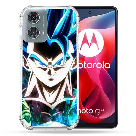 Coque Renforcée Pour Motorola G24 4G Manga Dragon Ball Gogeta Visage
