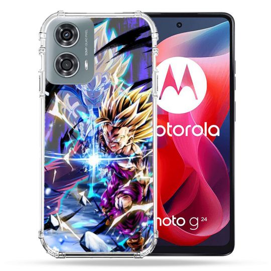Coque Renforcée Pour Motorola G24 4G Manga Dragon Ball Sangohan Duo