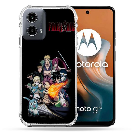 Coque Renforcée Pour Motorola G34 5G Manga Fairy Tail Logo Team