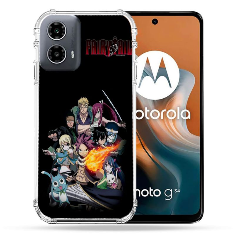 Coque Renforcée Pour Motorola G34 5G Manga Fairy Tail Logo Team