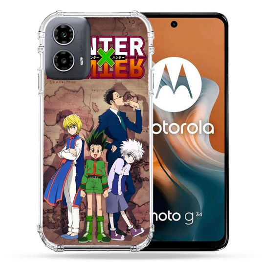 Coque Renforcée Pour Motorola G34 5G Manga Hunter X Hunter Vintage
