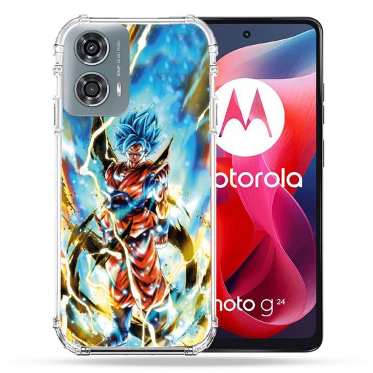 Coque Renforcée Pour Motorola G24 4G Manga Dragon Ball Sangoku Blanc