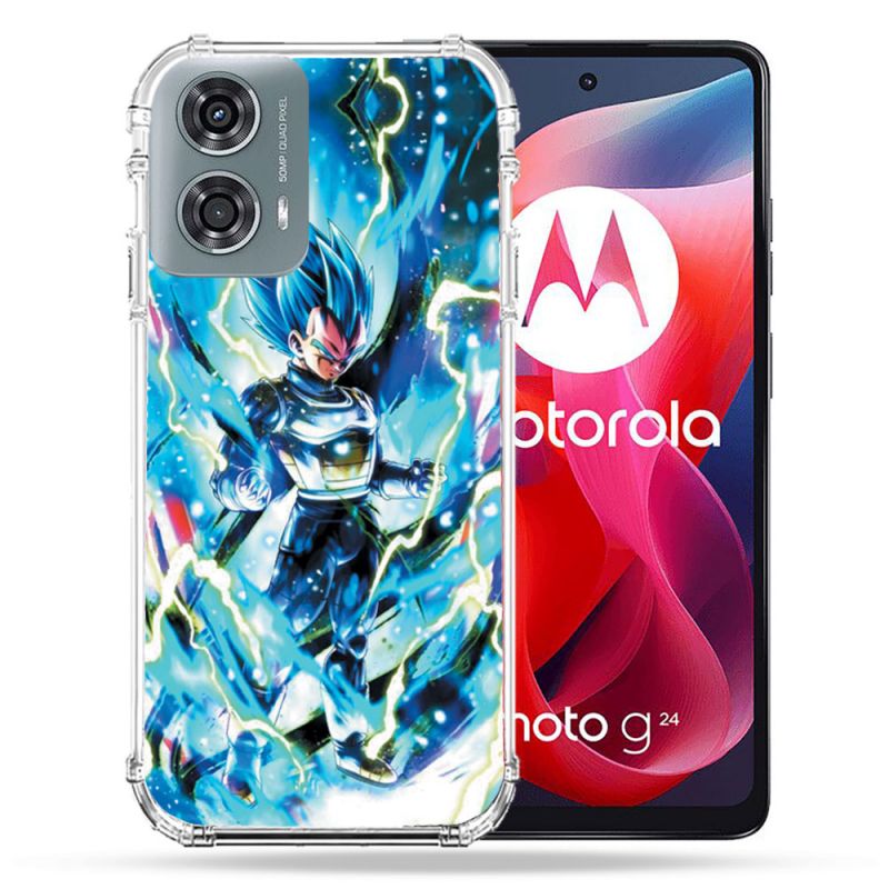 Coque Renforcée Pour Motorola G24 4G Manga Dragon Ball Vegeta Bleu
