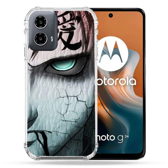 Coque Renforcée Pour Motorola G34 5G Manga Naruto Gaara