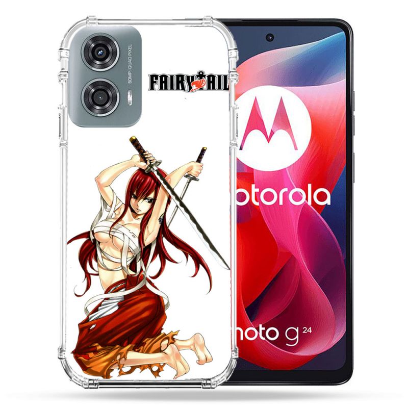 Coque Renforcée Pour Motorola G24 4G Manga Fairy Tail Erza