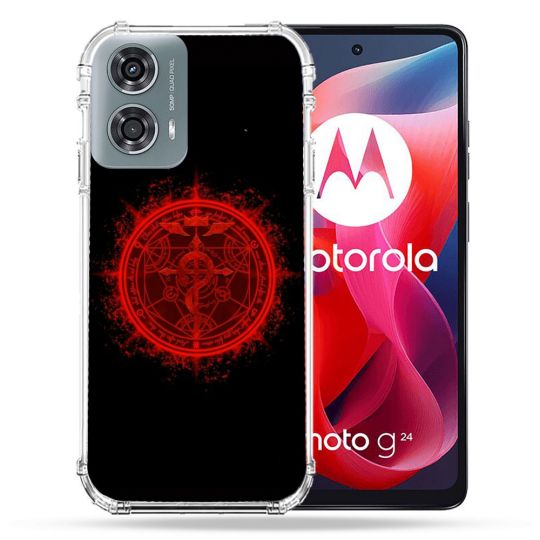 Coque Renforcée Pour Motorola G24 4G Manga Fullmetal Alchemist Logo