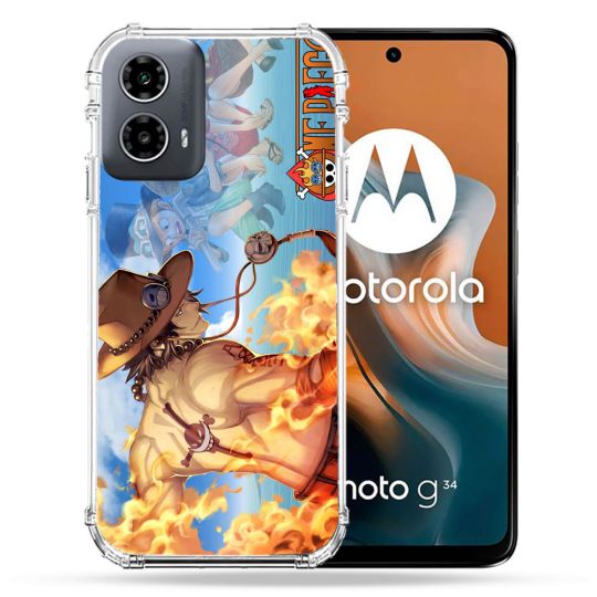 Coque Renforcée Pour Motorola G34 5G Manga One Piece Ace Color