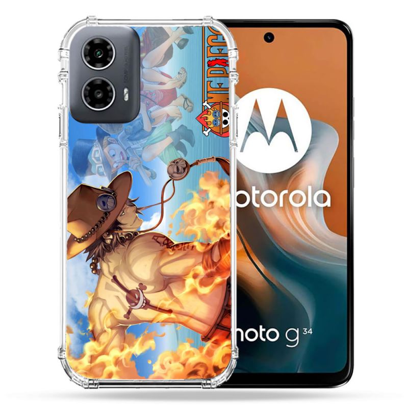 Coque Renforcée Pour Motorola G34 5G Manga One Piece Ace Color