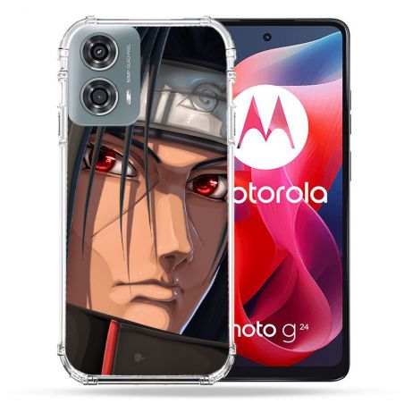 Coque Renforcée Pour Motorola G24 4G Manga Naruto Itachi Visage