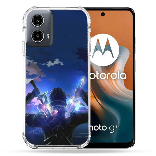 Coque Renforcée Pour Motorola G34 5G Manga SAO sword Art Online Epee