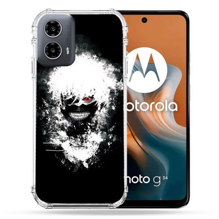 Coque Renforcée Pour Motorola G34 5G Manga Tokyo Ghoul Kaneki Tag