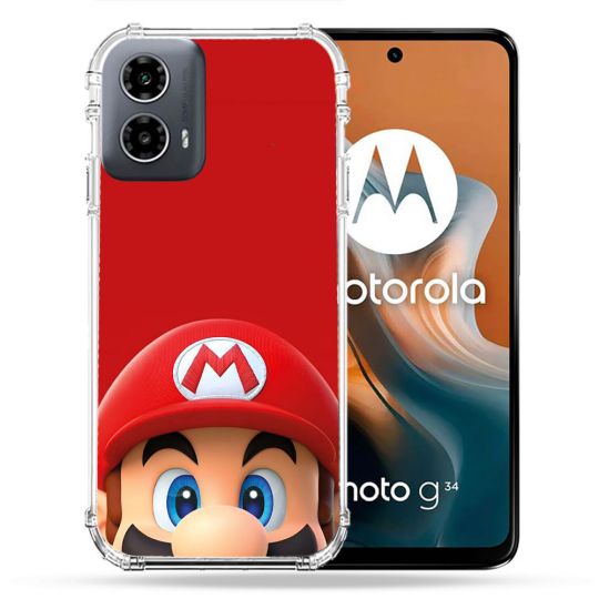 Coque Renforcée Pour Motorola G34 5G Mario Rouge