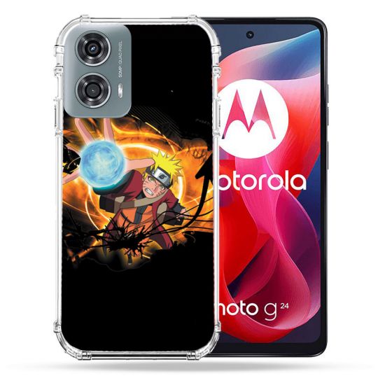 Coque Renforcée Pour Motorola G24 4G Manga Naruto Noir