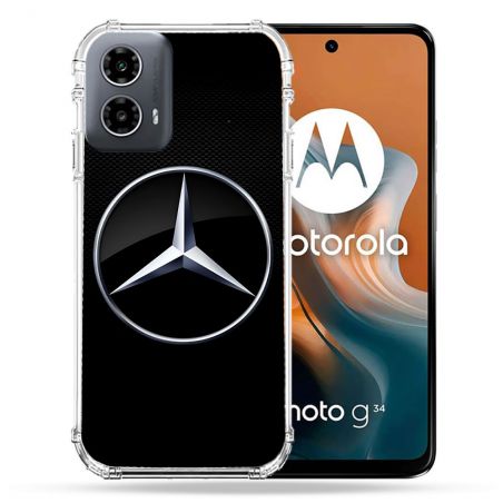 Coque Renforcée Pour Motorola G34 5G Mercedes Carbone