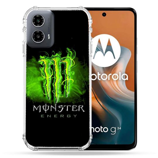 Coque Renforcée Pour Motorola G34 5G Monster Energy Vert