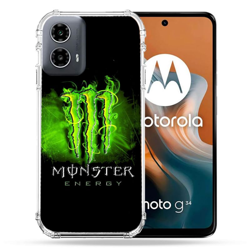 Coque Renforcée Pour Motorola G34 5G Monster Energy Vert