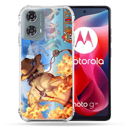 Coque Renforcée Pour Motorola G24 4G Manga One Piece Ace Color