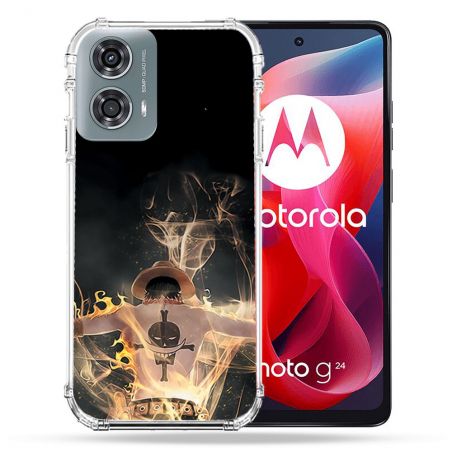 Coque Renforcée Pour Motorola G24 4G Manga One Piece Ace Noir
