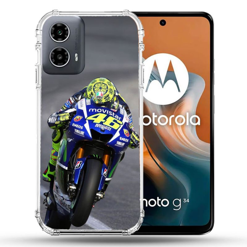 Coque Renforcée Pour Motorola G34 5G Moto Course GP Wheeling 46