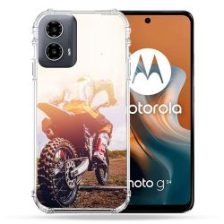 Coque Renforcée Pour Motorola G34 5G Moto Cross Soleil