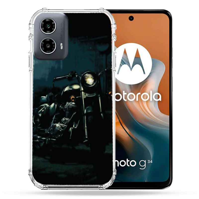 Coque Renforcée Pour Motorola G34 5G Moto Harley Vintage
