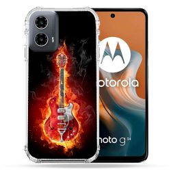 Coque Renforcée Pour Motorola G34 5G Musique Guitare Electrique