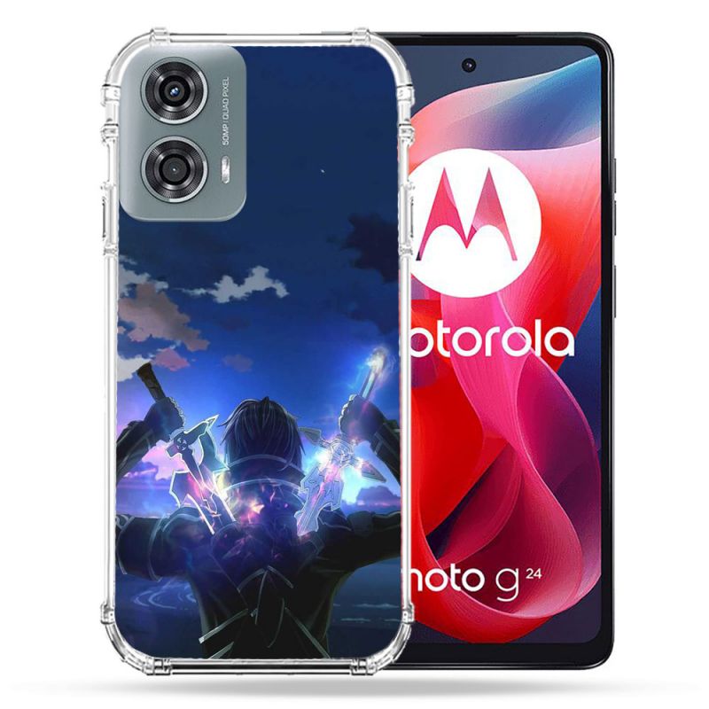 Coque Renforcée Pour Motorola G24 4G Manga SAO sword Art Online Epee