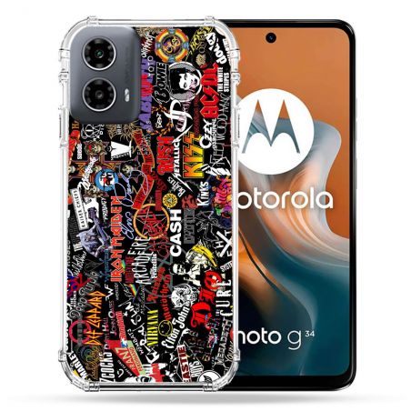 Coque Renforcée Pour Motorola G34 5G Musique Rock Groupe