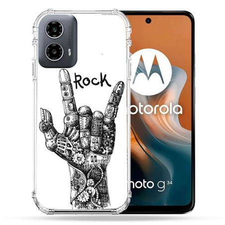 Coque Renforcée Pour Motorola G34 5G Musique Rock Main