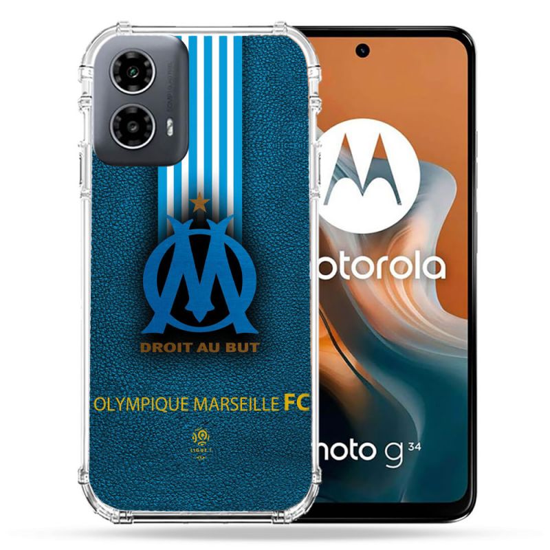 Coque Renforcée Pour Motorola G34 5G Olympique Marseille OM Bande