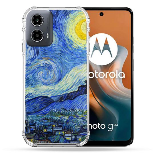 Coque Renforcée Pour Motorola G34 5G Peinture La nuit étoilée