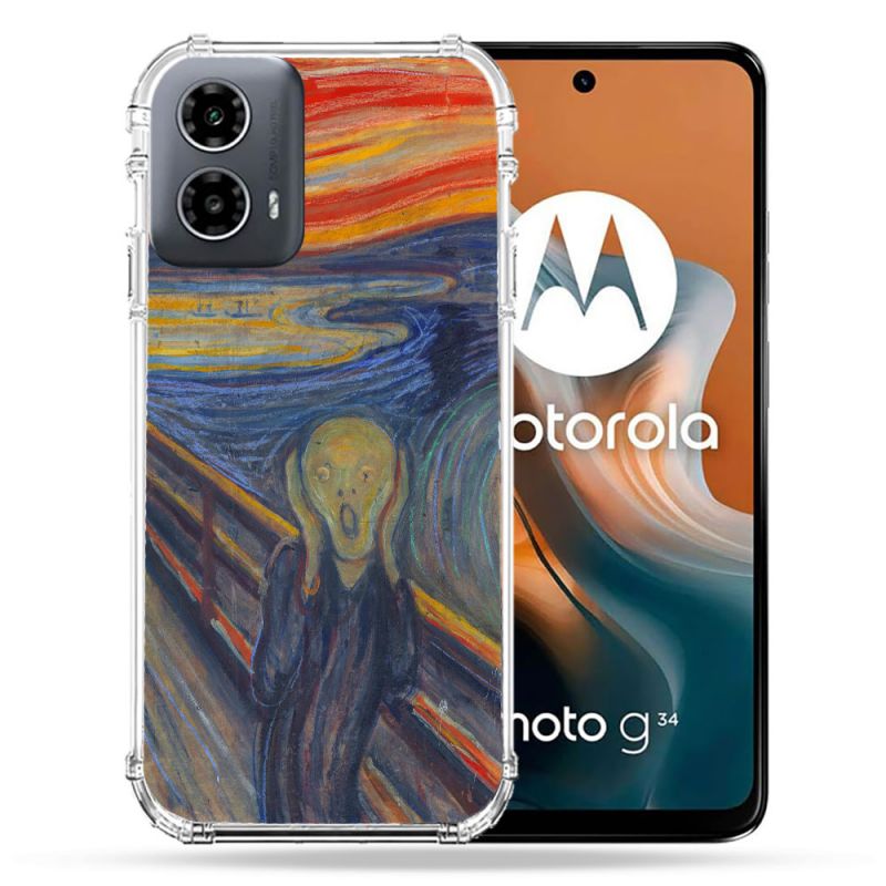 Coque Renforcée Pour Motorola G34 5G Peinture Le Cri