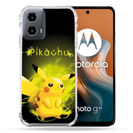 Coque Renforcée Pour Motorola G34 5G Pokemon Pikachu Eclair