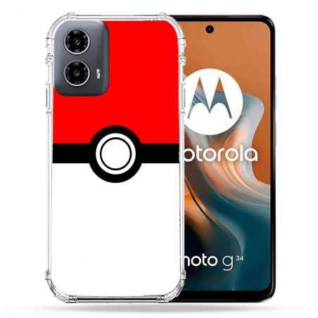 Coque Renforcée Pour Motorola G34 5G Pokemon Pokeball
