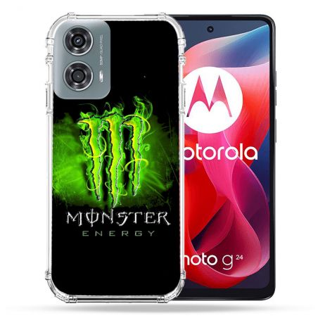Coque Renforcée Pour Motorola G24 4G Monster Energy Vert