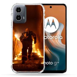 Coque Renforcée Pour Motorola G34 5G Pompier Escalier