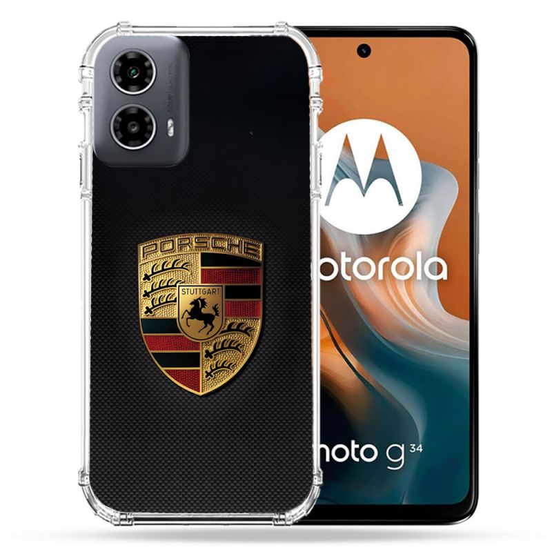 Coque Renforcée Pour Motorola G34 5G Porsche Carbone
