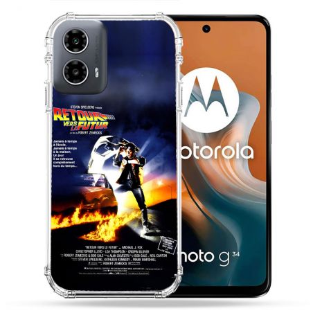 Coque Renforcée Pour Motorola G34 5G Retour Vers Le Futur Affiche