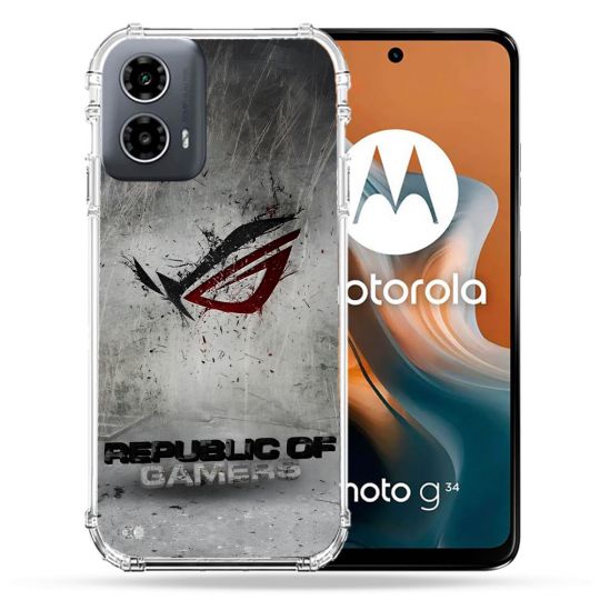 Coque Renforcée Pour Motorola G34 5G ROG Gris