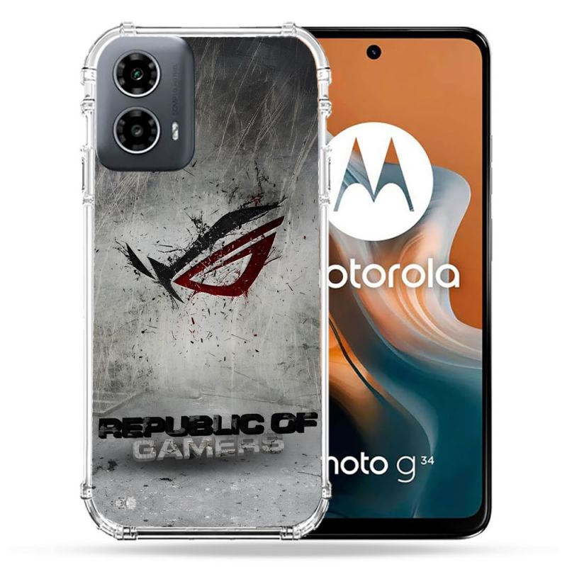 Coque Renforcée Pour Motorola G34 5G ROG Gris