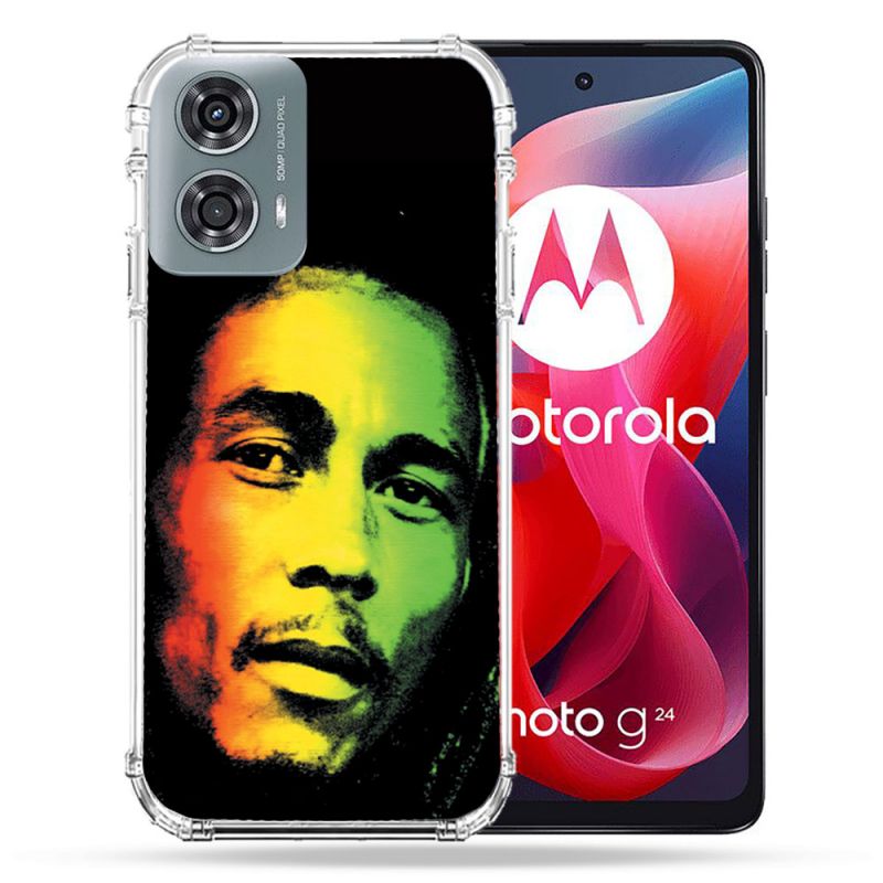 Coque Renforcée Pour Motorola G24 4G Musique Bob Marley 2