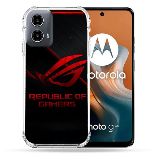 Coque Renforcée Pour Motorola G34 5G ROG Rouge