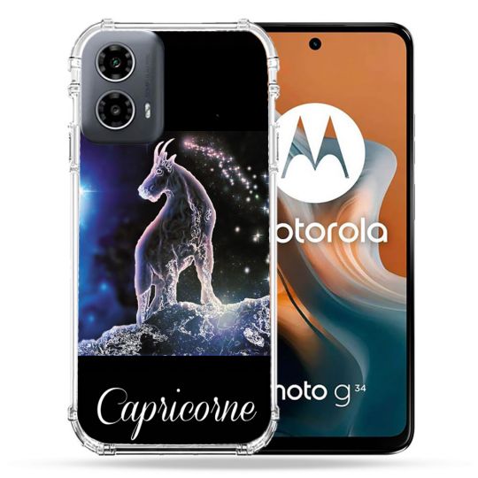 Coque Renforcée Pour Motorola G34 5G Signe Zodiaque 2 Capricorne