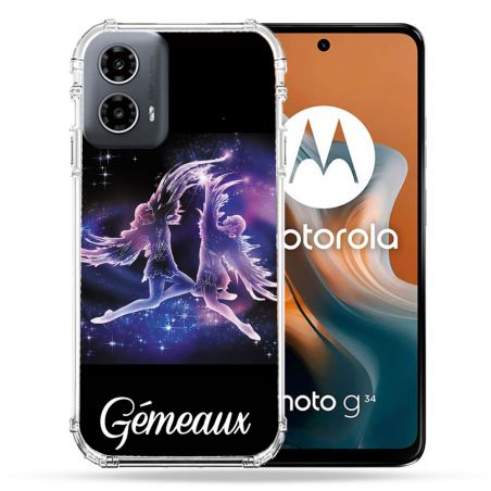 Coque Renforcée Pour Motorola G34 5G Signe Zodiaque 2 Gémeaux